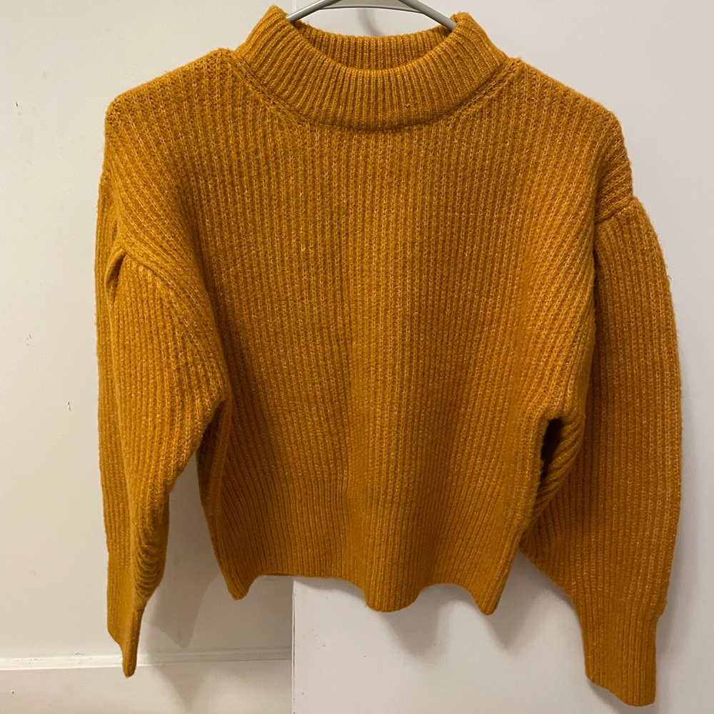 Balloon sleeve cropped sweater